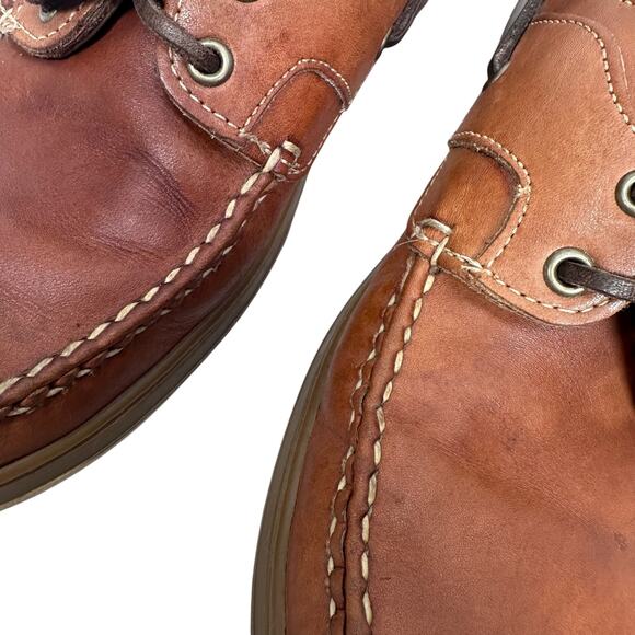 Allen Edmonds Eastport Boat Shoes Men’s US 9 D Brown Leather Lace Up Loafers